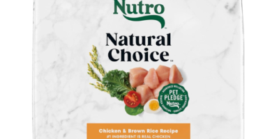 "Imagen de una bolsa de Nutro Core Dry Dog Natural Choice, con una capacidad de 12 libras. El diseño de la bolsa presenta un fondo verde con una foto de carne de res y arroz integral, resaltando la receta. En la parte superior, el logo de Nutro está claramente visible, acompañado de una etiqueta que dice "Natural Choice". La bolsa está enfocada en mostrar la calidad del alimento seco para perros adultos, con gráficos que destacan su contenido sin subproductos, maíz, trigo ni soja, y sin sabores ni conservantes artificiales."